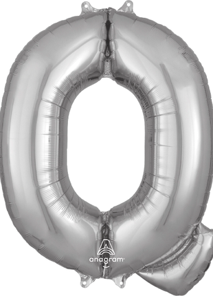 34in Anagram Silver Letter Q Balloon - Joker Party Supply