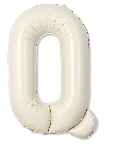 40in Joker Party White Sand Letter Q Balloon - Joker Party Supply
