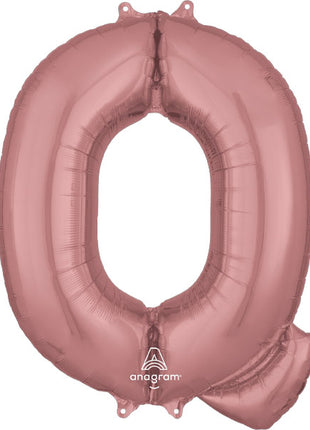 34in Anagram Rose Gold Letter Q Balloon - Joker Party Supply