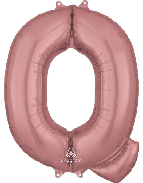 34in Anagram Rose Gold Letter Q Balloon - Joker Party Supply