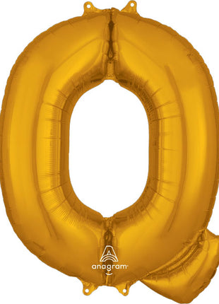 34in Anagram Gold Letter Q Balloon - Joker Party Supply