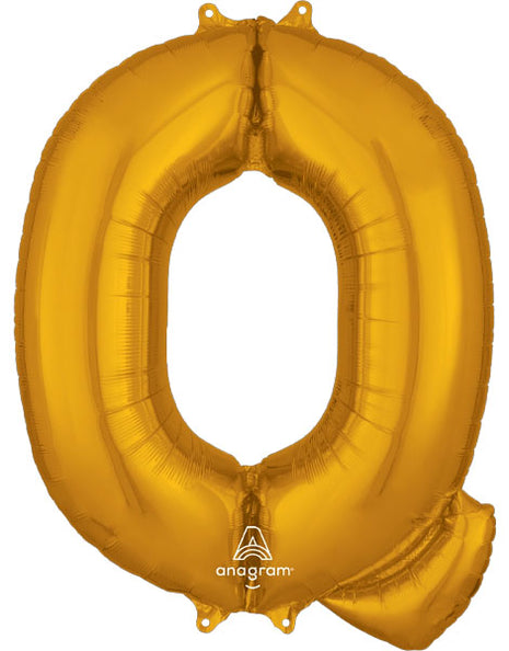 34in Anagram Gold Letter Q Balloon - Joker Party Supply