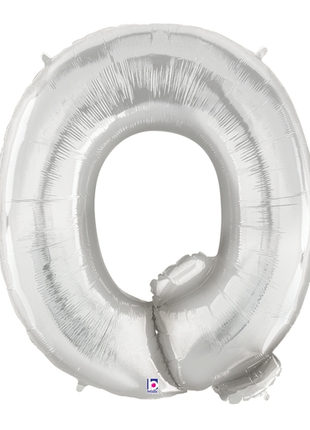 34in Betallic Silver Letter Q Megaloons - Joker Party Supply