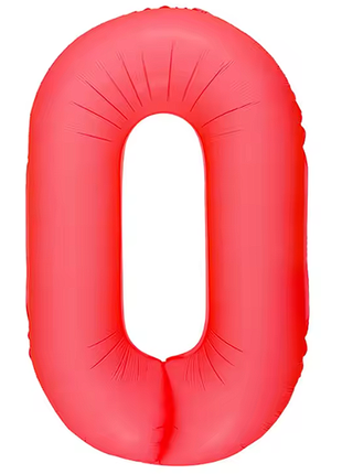Globo número 0 rojo neón DecoChamp de 34 pulgadas