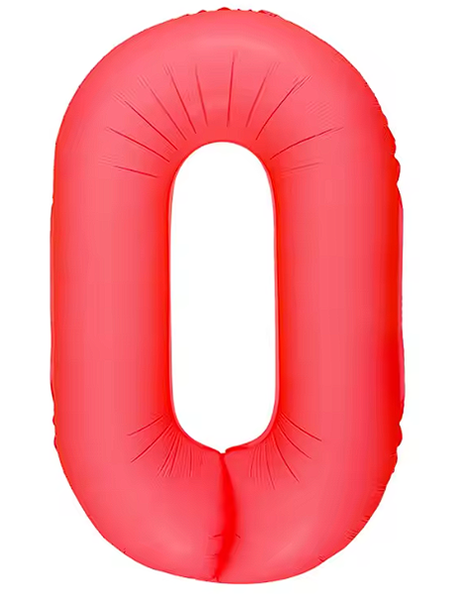 Globo número 0 rojo neón DecoChamp de 34 pulgadas