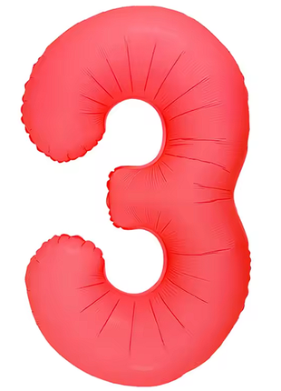 Globo número 3 rojo neón DecoChamp de 34 pulgadas