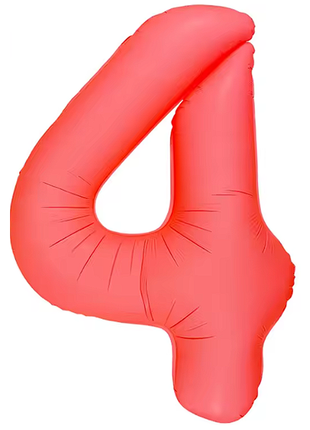 Globo número 4 rojo neón DecoChamp de 34 pulgadas