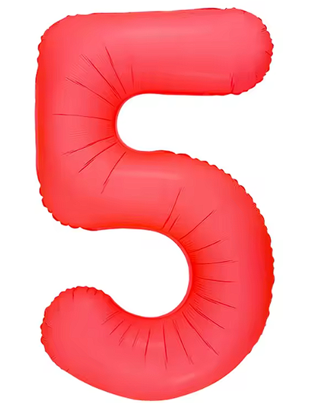 Globo número 5 rojo neón DecoChamp de 34 pulgadas