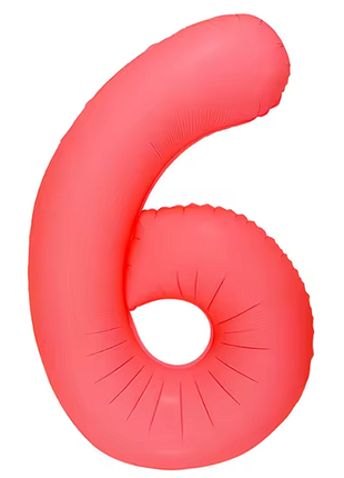 Globo número 6 rojo neón DecoChamp de 34 pulgadas