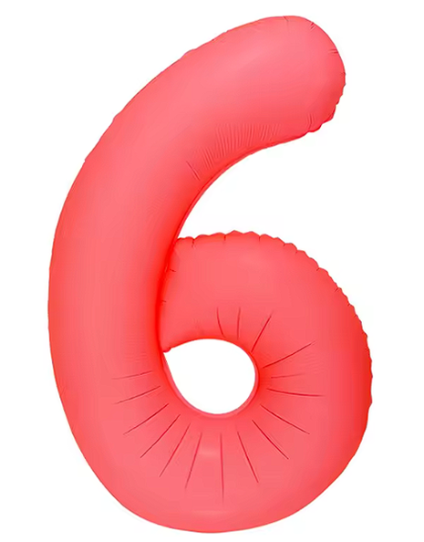 Globo número 6 rojo neón DecoChamp de 34 pulgadas
