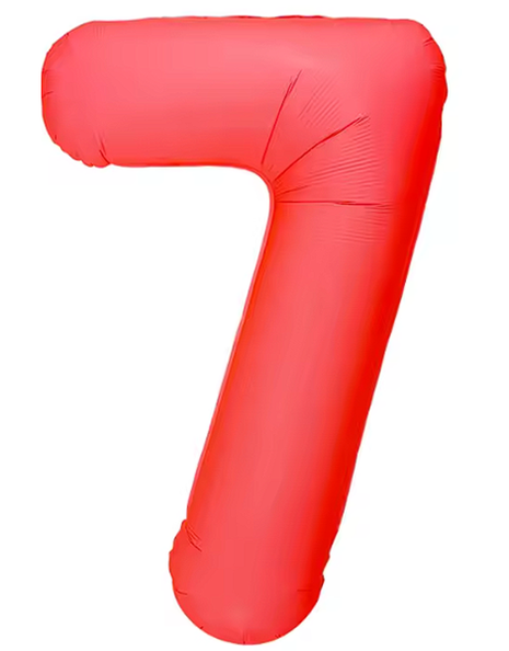 Globo número 7 rojo neón DecoChamp de 34 pulgadas