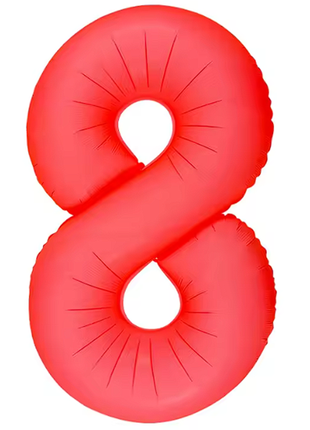 Globo número 8 rojo neón DecoChamp de 34 pulgadas