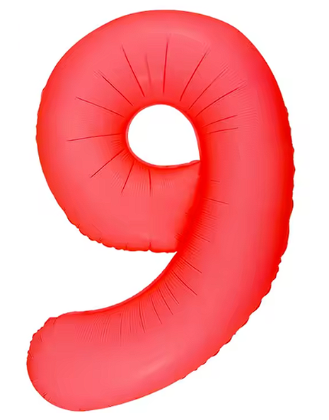 Globo número 9 rojo neón DecoChamp de 34 pulgadas