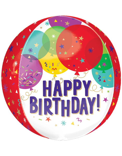 16in Anagram Happy Birthday Orbz Balloon - Joker Party Supply
