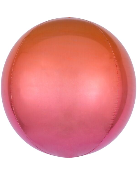 16in Anagram Ombre Red & Orange Orbz Balloon - Joker Party Supply
