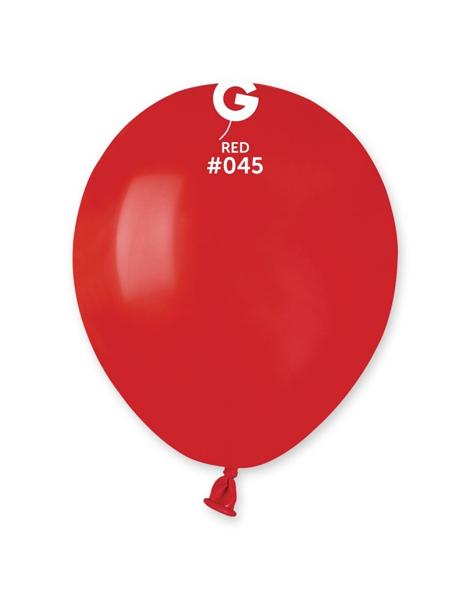 5in Gemar Standard Red Balloons 100 # 045 - Joker Party Supply