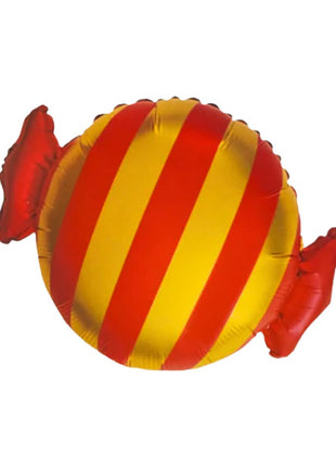 24in DecoChamp Red & Gold Swirl Candy Balloon