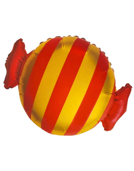 24in DecoChamp Red & Gold Swirl Candy Balloon