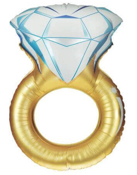 37in Betallic Wedding Ring Balloon