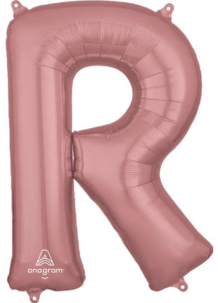 34in Anagram Rose Gold Letter R Balloon - Joker Party Supply