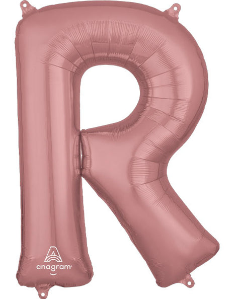 34in Anagram Rose Gold Letter R Balloon - Joker Party Supply