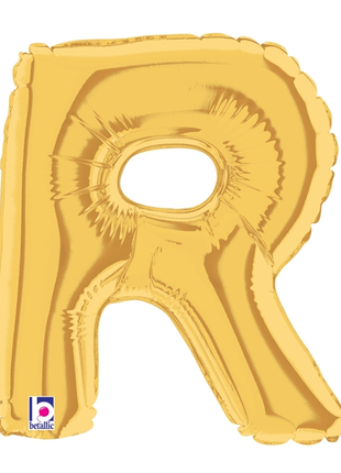 34in Betallic Gold Letter R Megaloons - Joker Party Supply
