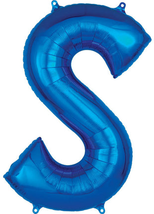 34in Anagram Blue Letter S Balloon - Joker Party Supply