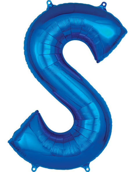 34in Anagram Blue Letter S Balloon - Joker Party Supply