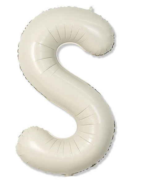 40in Joker Party White Sand Letter S Balloon - Joker Party Supply