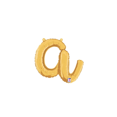14in Betallic Air-Filled Gold Script Letter a Balloon - Joker Party Supply