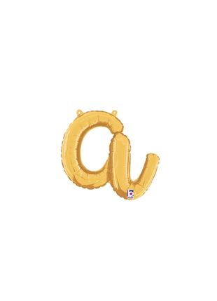 14in Betallic Air-Filled Gold Script Letter a Balloon - Joker Party Supply