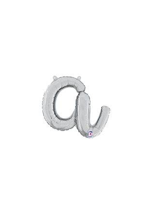14in Betallic Air-Filled Silver Script Letter a Balloon - Joker Party Supply