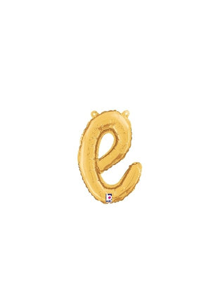 14in Betallic Air-Filled Gold Script Letter e Balloon - Joker Party Supply