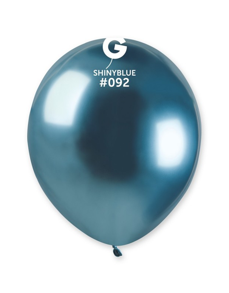 5in Gemar Shiny Blue Balloons 50ct #092 - Joker Party Supply