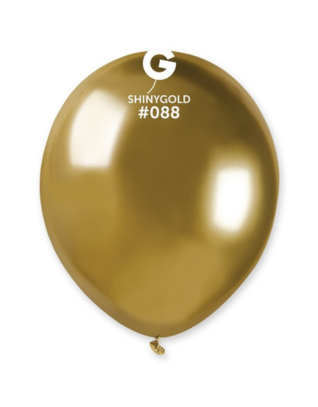 5in Gemar Shiny Gold Balloons 50ct #088 - Joker Party Supply