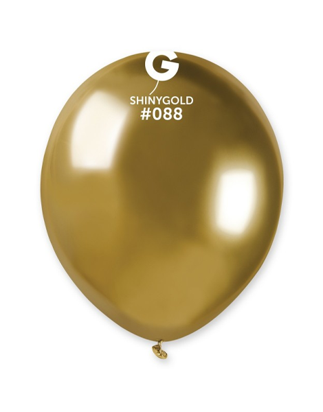 5in Gemar Shiny Gold Balloons 50ct #088 - Joker Party Supply