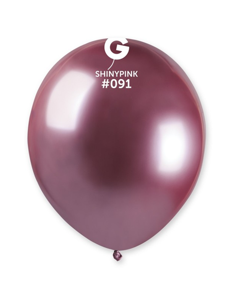 5in Gemar Shiny Pink Balloons 50ct #091 - Joker Party Supply