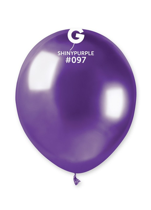 5in Gemar Shiny Purple Balloons 50ct #097 - Joker Party Supply