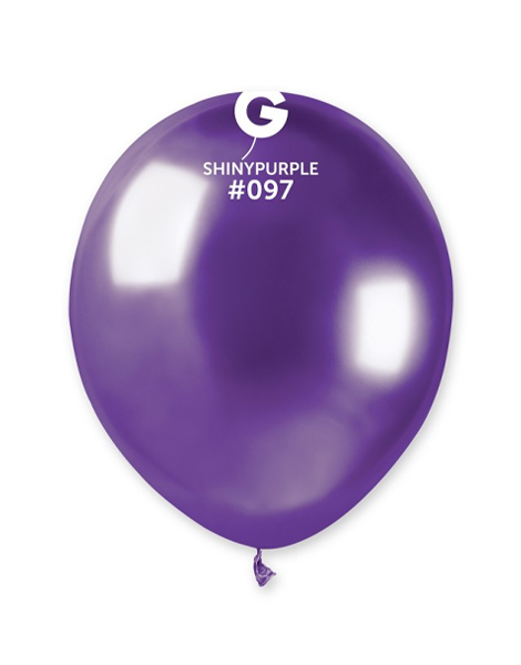 5in Gemar Shiny Purple Balloons 50ct #097 - Joker Party Supply