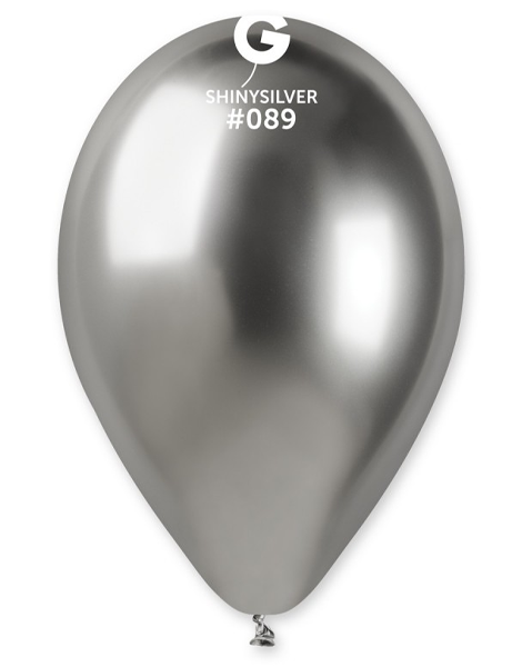 13in Gemar Shiny Silver Balloons 25ct #089 - Joker Party Supply