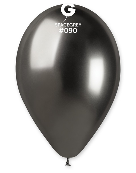 13in Gemar Shiny Space Grey Balloons 25ct #090 - Joker Party Supply