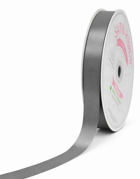 7/8in Single Face Satin Silver Ribbon 100Yds