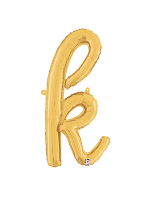 14in Betallic Air-Filled Gold Script Letter k Balloon - Joker Party Supply