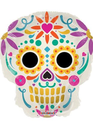 Globo de calavera colorido ConverUSA de 18 pulgadas