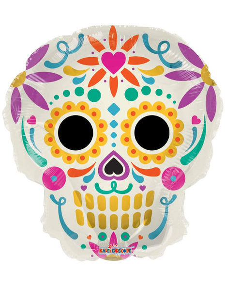 Globo de calavera colorido ConverUSA de 18 pulgadas