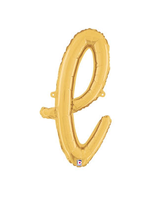 14in Betallic Air-Filled Gold Script Letter l Balloon - Joker Party Supply