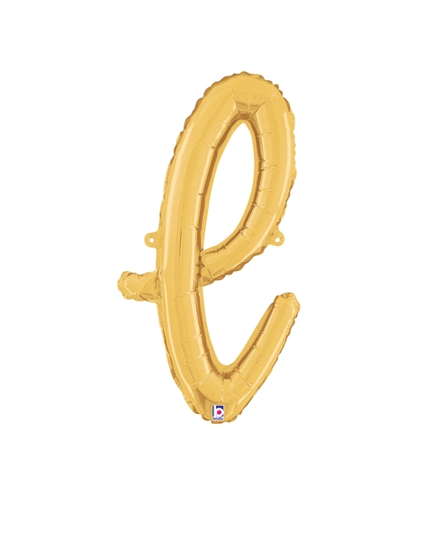 14in Betallic Air-Filled Gold Script Letter l Balloon - Joker Party Supply