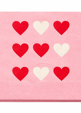 5in Love Hearts Small Beverage Napkin 20ct