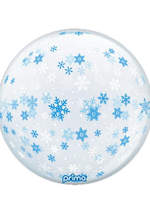 20in Prima Blue & White Snowflake Sphere Balloon - Joker Party Supply
