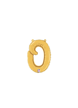 14in Betallic Air-Filled Gold Script Letter o Balloon - Joker Party Supply